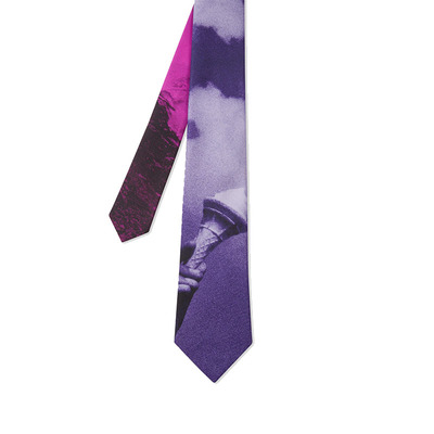 Paul Smith Men's Purple 'Paul's Photo' Print Silk Tie领带