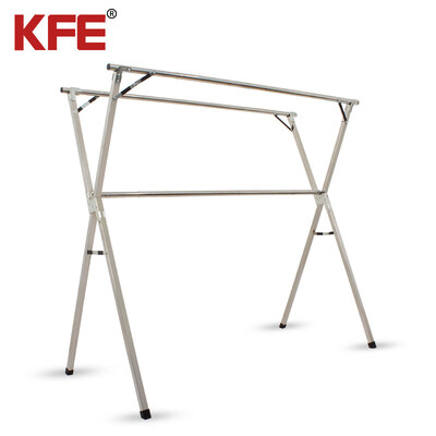 KFE不锈钢x型落地折叠2.4m加强杆晾衣架X6