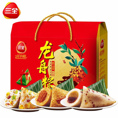 三全蜜枣猪肉豆沙粽子礼盒900g