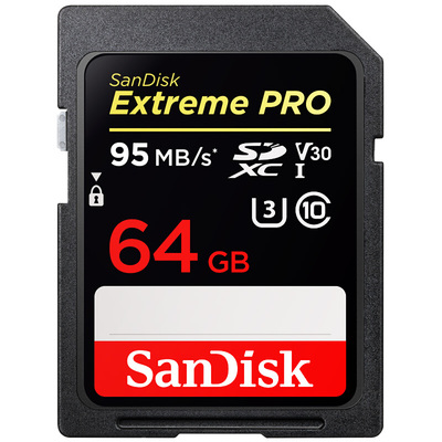 SanDisk/闪迪Extreme PRO UHS-I SD至尊超极速存储卡64G