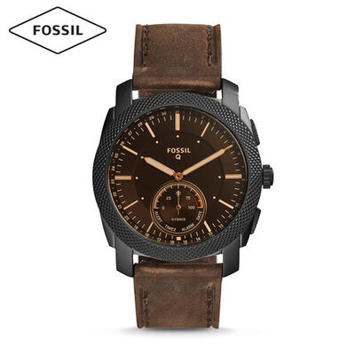 Fossil棕盘棕色皮带智能手表FTW1163
