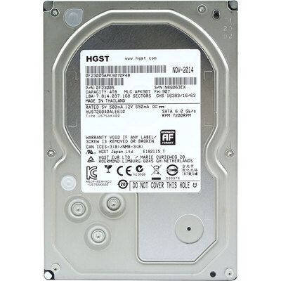 HGST/昱科7K6000企业级密集存储SATA机械硬盘