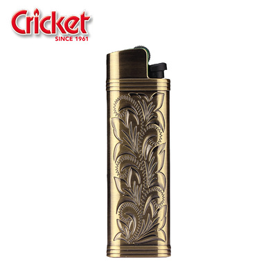 Cricket古铜复古花纹砂轮便携式打火机