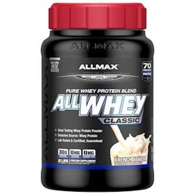 ALLMAX Nutrition, AllWhey Classic法国香草味100％乳清蛋白粉 2磅（907克）