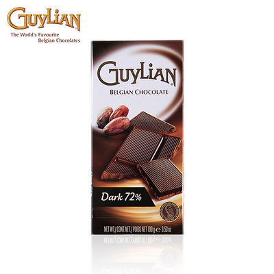 Guylian/吉利莲72%黑巧克力排块100g