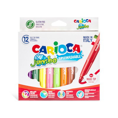 Carioca粗圆杆水彩笔12色