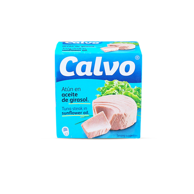 Calvo/凯芙葵花籽油浸原块金枪鱼罐头80g