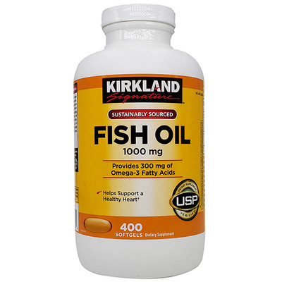 Kirkland Signature/科克兰 FISH OIL 1000mg 欧米伽3深海鱼油软胶囊400粒