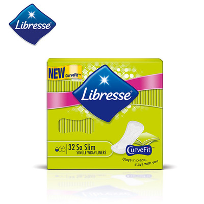 Libresse/轻曲线超薄服帖卫生护垫150mm*32片