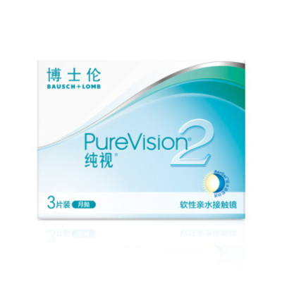 博士伦 Purevision2纯视二代硅水凝胶月抛3片装
